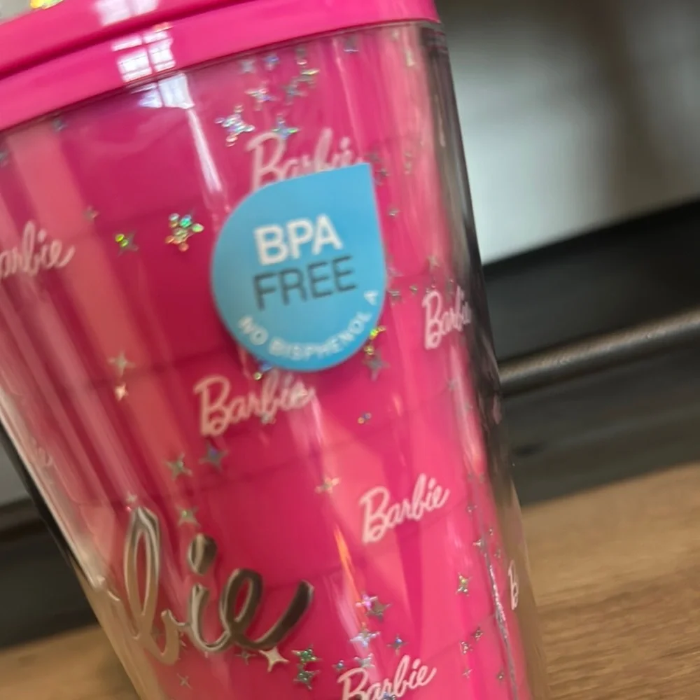 Barbie Pink Party Favor Tumbler with Straw 600ml PBA Free